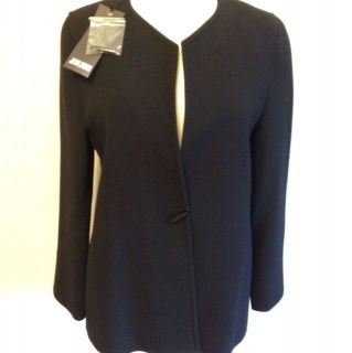 Jean Muir Black Wool Crepe Jacket Uk10 BNWT. RRP £500.