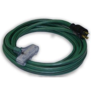 25 ft 10/3 Generator Power Cord with L5 30P Plug and (3) Lighted 5 15R