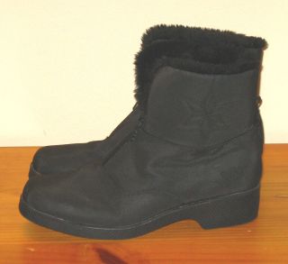 Totes Chromatics Ladies Winter Snow Boots Black with Fur sz 11 W Wide