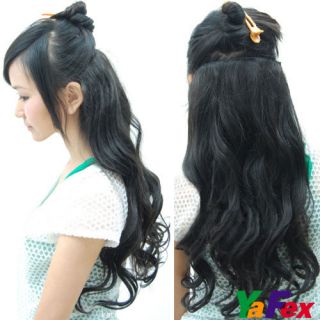 One Piece long curl/curly/wav​y hair extension clip on 3 Color Cheap