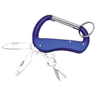 New MULTI TOOL Carbiner Clip Knife 2 Blades Scissors Keychain Key Ring 