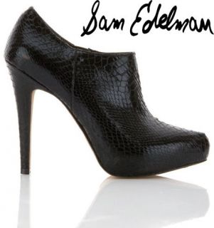 Sam Edelman Ria Womens Croc Look Black Shoe Boot