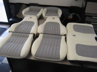 30th Anniversary Camaro White LEATHER Seat Covers With Black 