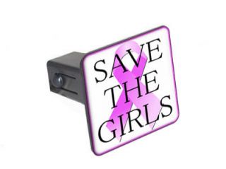   Girls Breast Cancer Ribbon   1.25 Tow Trailer Hitch Cover Plug Insert