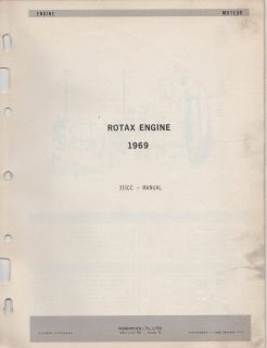 1969 BOMBARDIER SKI DOO ROTAX ENGINE PARTS MANUAL 335CC