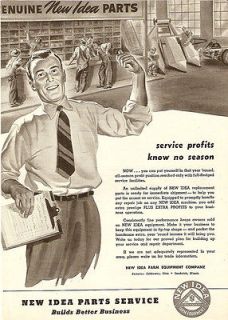 1948 NEW IDEA FARM EQUIPMENT & MACHINERY & PARTS AD COLDWATER OHIO 