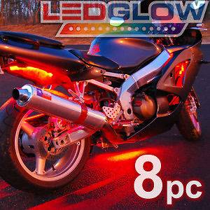 motorcycle led lights red flexible