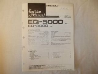 Pioneer EQ  5000 Graphic Equalizer Car Stereo Original Service Manual