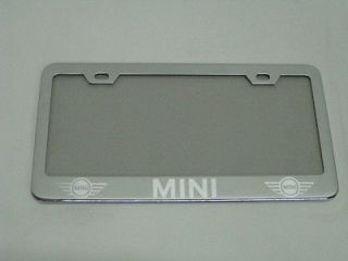 MINI COOPER* chrome metal license plate frame +screw caps (Fits 2003 