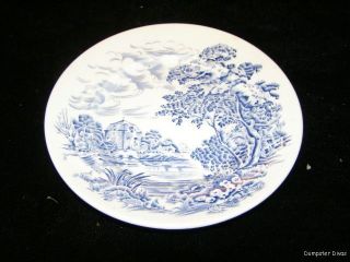 Enoch Wedgwood England Tunstall Blue Countryside Pattern Bread Butter 