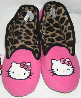 Hello Kitty Slippers Non Slip Plush PINK  LADIES SMALL 5 