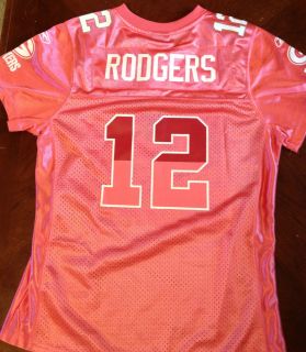 Aaron Rodgers Womens Pink NWT Green Bay Packers Jersey Large L