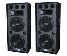 Pair of GLI PRO XL21280 Dual 12 1600W DJ PA Speaker Systems Combo 