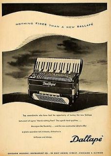 1951 Ad Chicago Musical Instruments Dallape Accordions   ORIGINAL 