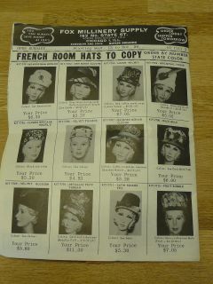 FOX Millinery Supply Fall Catalog 1964 Hats Galore State Street 