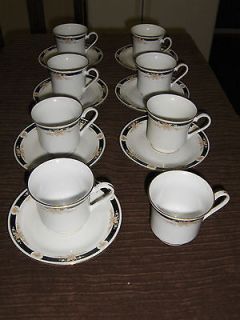 Crown Ming ADRIANA Fine China Jian Shiang Gold Rimmed Cups(8) and 