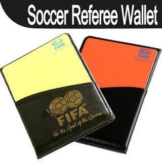 Soccer Referee Wallet Purse Notecase w/ Red Card and Yellow Card PU 