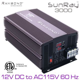 3000/6000 W Watt Pure Sine Wave Power Inverter 12V DC to 110V AC Solar 