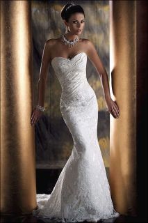 New white/ivory lace wedding dress Gown custom size 2 4 6 8 10 12 