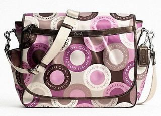 NEW SEALED COACH SNAPHEAD COATED CANVAS BABY BAG LAPTOP MESSENGER 