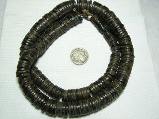   African Old Brown Heishi Palm Nut Trade Bead Hudson Bay Necklace