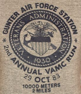 Vintage 1983 Gunter AIR FORCE STATION VAMC Run TRI BLEND RAYON T Shirt 