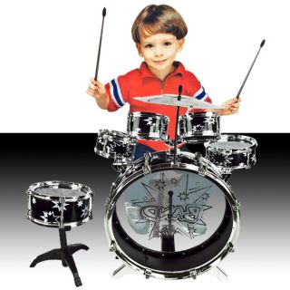 Toy Drum Black 11 PCS Children Educational Musical Instrument Play Set 