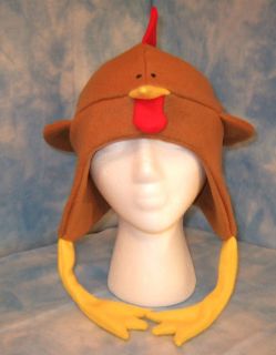 Rooster Hat Winter Fleece Handmade Costume New Child and Adult Sizes