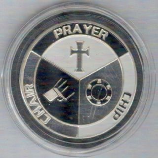 CHIP CHAIR PRAYER silver color Poker Card Guard Protector