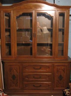 Antique 2 piece China Cabinet Solid Very Heavy