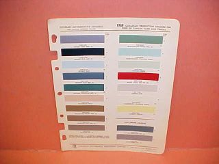 1960 FORD CAR TRUCK PAINT CHIPS COLOR CHART CANADA CANADIAN 60