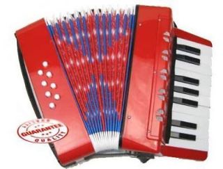Kids Piano Accordion 17 Keys 8 Bass Solid Red, G104 RD