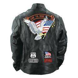 Live to Ride  Rockin Hot Genuine Buffalo Leather Motorcycle Jacket 