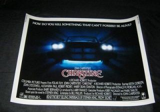   CHRISTINE 22x28 1/2 sheet ROLLED 1958 Plymouth Fury BEST CAR MOVIE