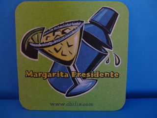 Beer   Drink Coaster Mat ~ Chilis Restaurant ~ Presidente Margarita