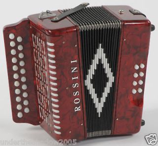 ROSSINI 2 TWO ROW B/C MELODEON WITH CASE STRAPS NEW