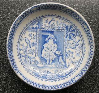 Antique Childs Circa 1880 Transfer Ware Bowl Blue/White English