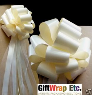 10 BIG 9 IVORY TULLE WEDDING PULL PEW BOWS DECORATIONS