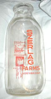 Szerlag Farms Northbridge Producers Glass Vintage Milk Bottle One 