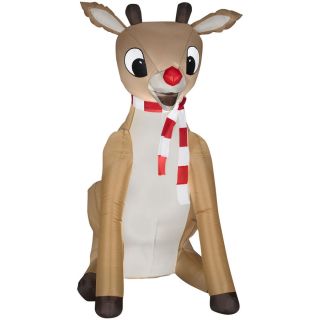CHRISTMAS RUDOLPH THE REINDEER AIRBLOWN INFLATABLE GEMMY 5.5 FT 