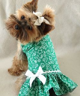 XXS New Green Cookie Cutter Christmas Dog dress clothes pet apparel 