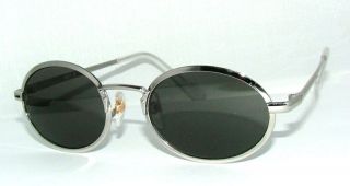 New Vintage 80s Oval Chrome Tone Sunglasses