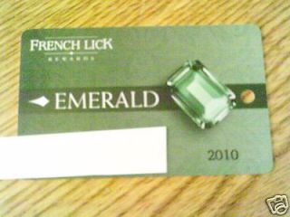 French Lick Casino Players Club Card Emerald Color Indiana IN paoli 
