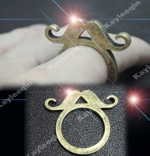 Vintage Copper Moustache Mustache Kitsch Handlebar Finger Ring