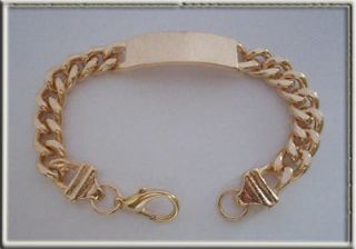 23cm / 9 Long Chunky Mens Gold ID Bracelet, Comes in Gift Box