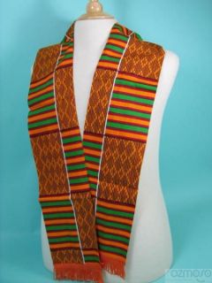   KENTE Lapel African Robe Scarf 100% Cotton Handmade Church Choir Sash