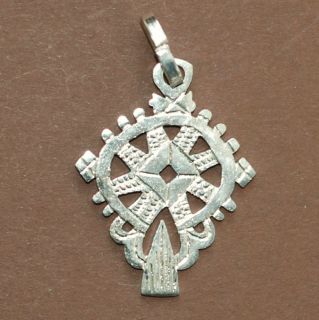   Silver Neck Cross Pendant Coptic Orthodox Art Church African Handmade
