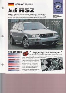 IMP info/photo card 1993 95 Audi RS2