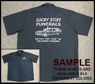 HAVE BODY OF 20 YR OLD SKULL HEARSE WORK SHIRT T SHIRT