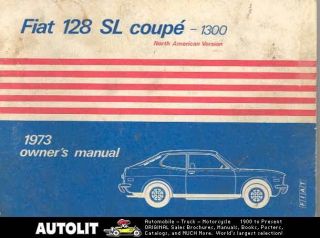 1973 Fiat 128 SL Coupe 1300 Owners Manual